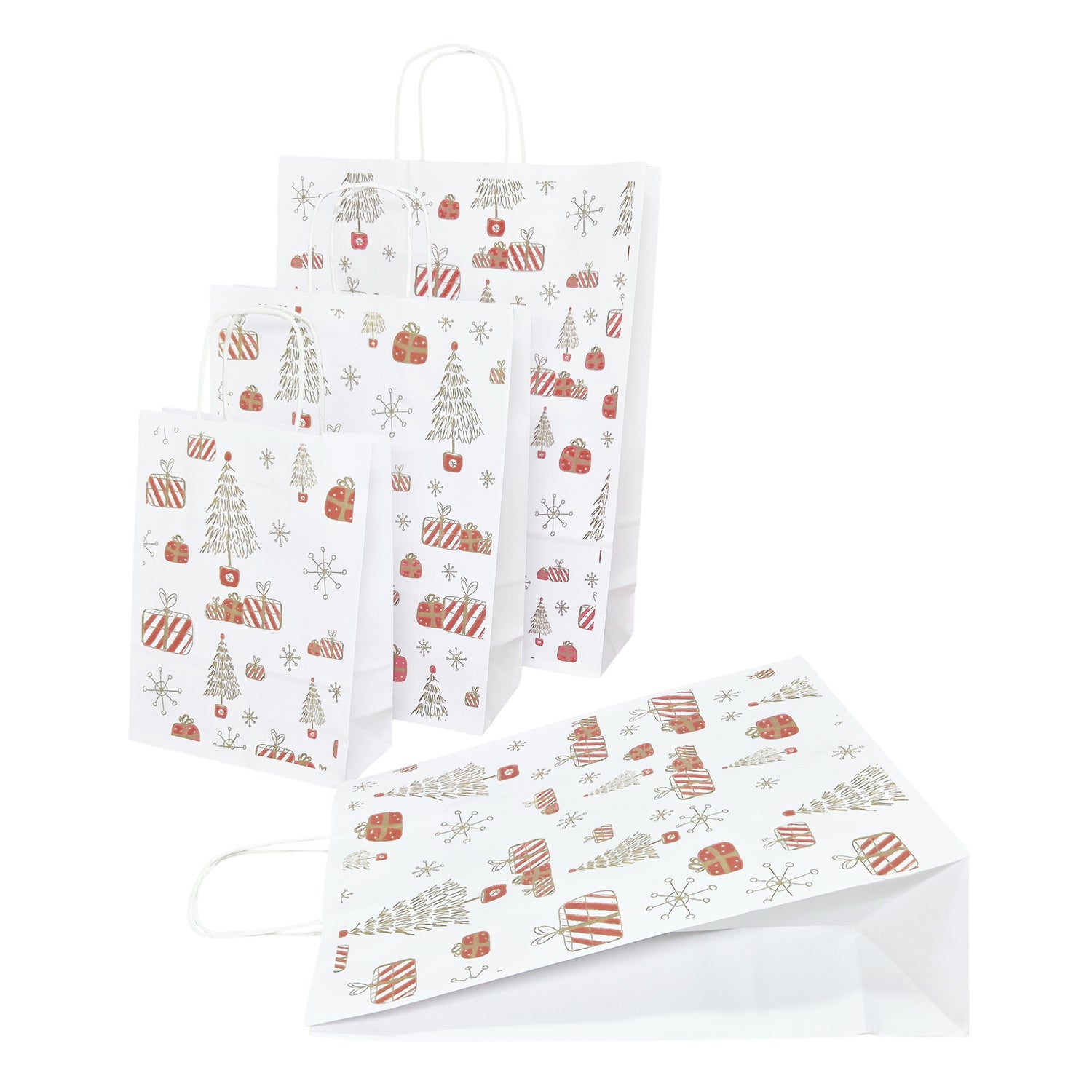 Pungă Hârtie Kraft cu Model 8 Crăciun 32 x 41(H) x 12cm