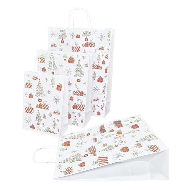 Pungă Hârtie Kraft cu Model 8 Crăciun 32 x 41(H) x 12cm