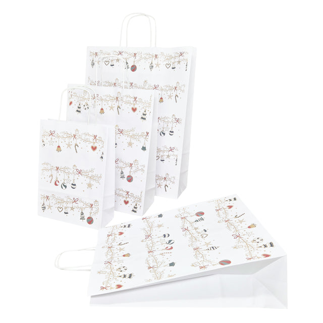 Pungă Hârtie Kraft cu Model 6 Crăciun 18 x 24(H) x 7cm