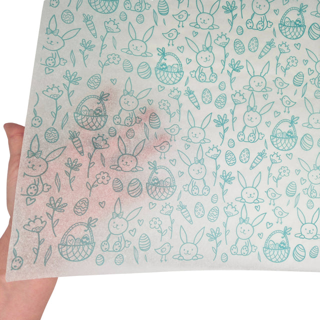 Hârtie de mătase model Paște Turquoise Spring Field 17g – format 50x75cm