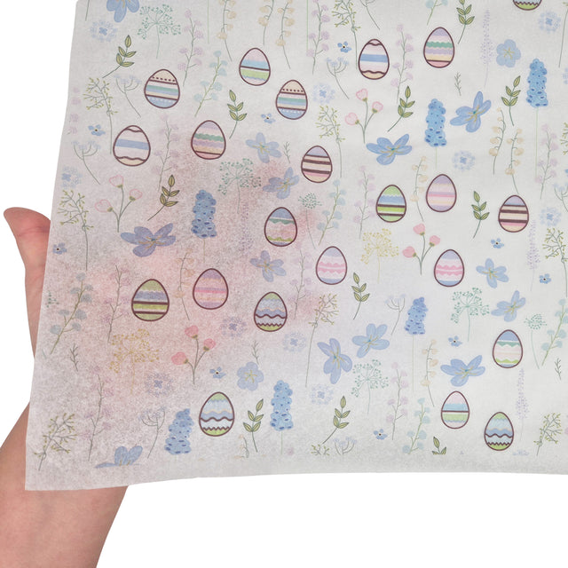 Hârtie de mătase model Paște Blue Blossom Eggs 17g – format 50x75cm