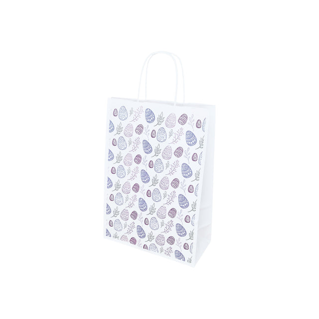 Pungă Hârtie Kraft cu Model Paște Pastel Egg Garden 32 x 41(H) x 12cm