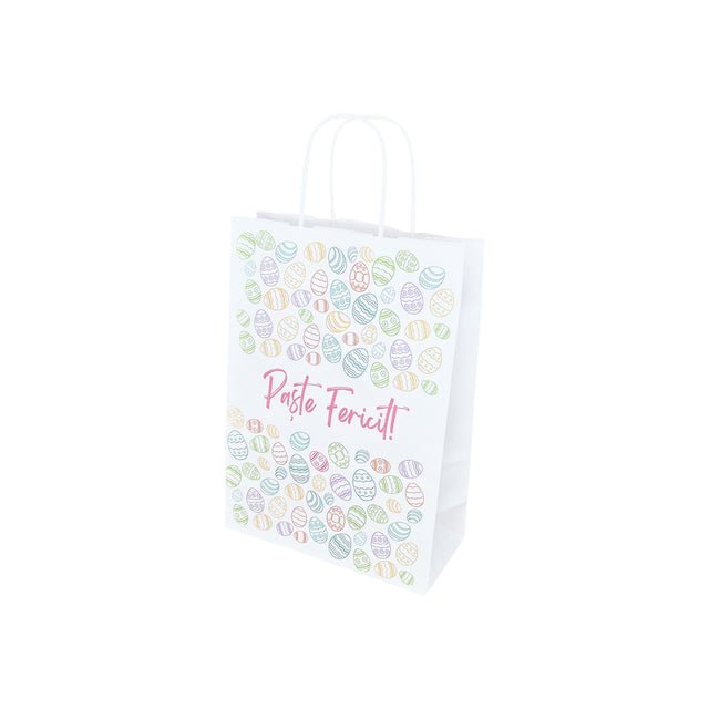 Pungă Hârtie Kraft cu Model Paște Sweet Egg Parade 18 x 22(H) x 8cm