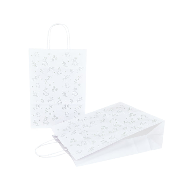 Pungă Hârtie Kraft cu Model Paște Mini Bunny Bloom 18 x 22(H) x 8cm