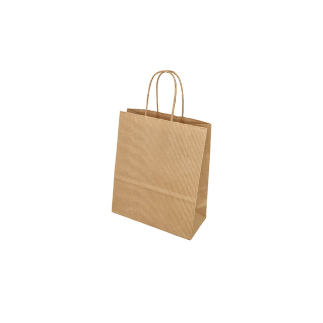 Pungă hârtie kraft NATUR Personalizată cu mânere din hârtie răsucită 18 x 22(H) x 8cm
