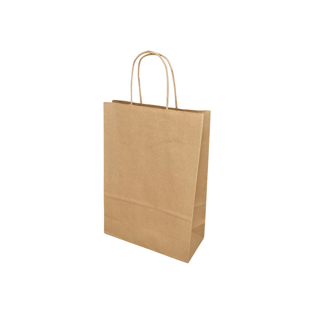 Pungă hârtie kraft NATUR Personalizată cu mânere din hârtie răsucită 22 x 31(H) x 10cm
