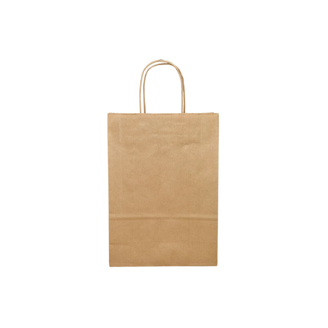 Pungă hârtie kraft NATUR cu mânere din hârtie răsucită 22 x 31(H) x 10cm