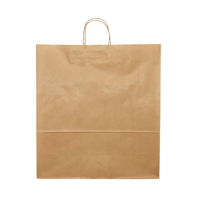 Pungă hârtie kraft NATUR cu mânere din hârtie răsucită 45 x 48(H) x 17cm
