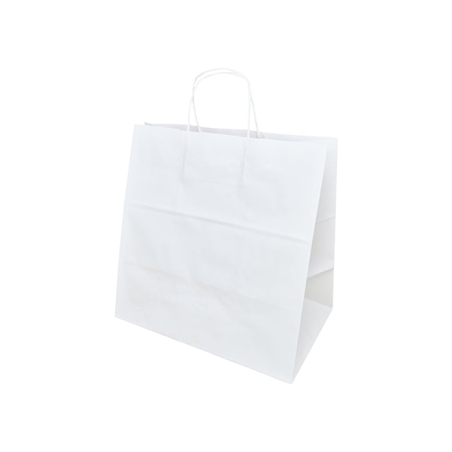 WHITE kraft paper bag with twisted paper handles 32 x 41(H) x 12cm