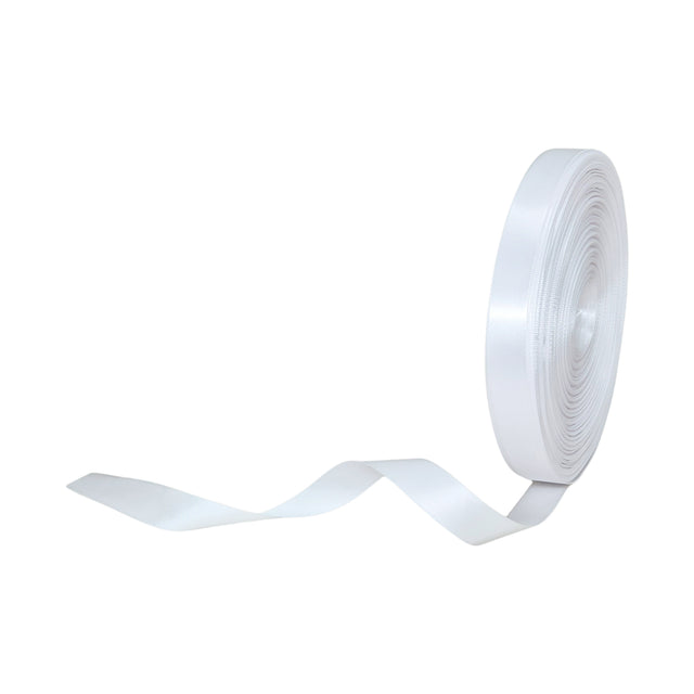 Panglică Dublu Satinată ALBĂ 2cm x 90m