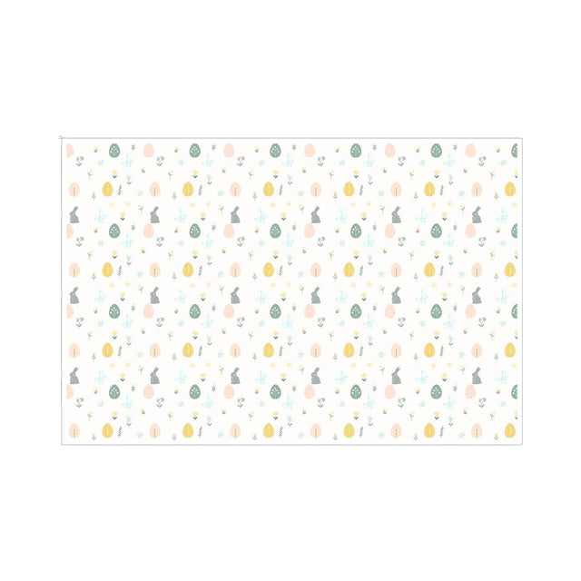 Hârtie de mătase model Paște Grey Bunny & Pastel Eggs 28g – format 50x75cm