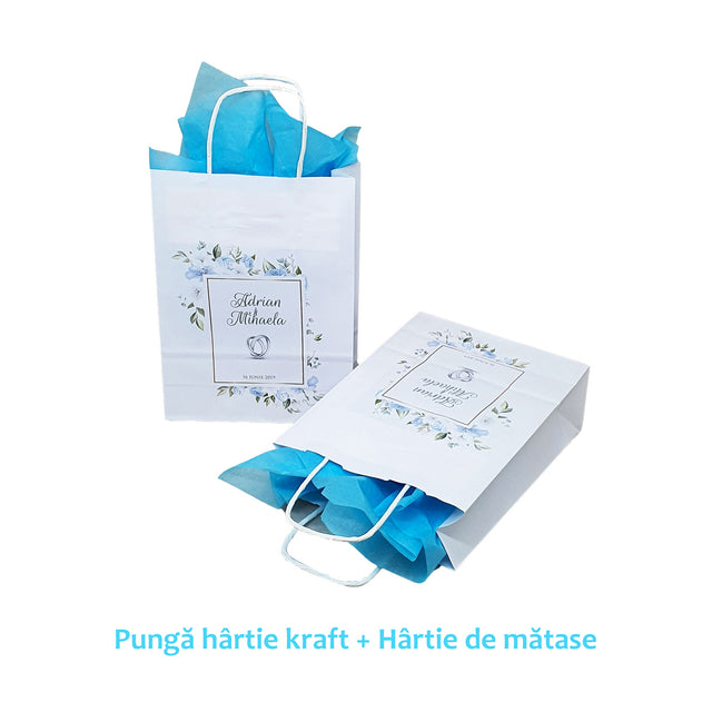 Pungi de Hârtie cu Modele de Nuntă - Model 1 18 x 22(H) x 8cm