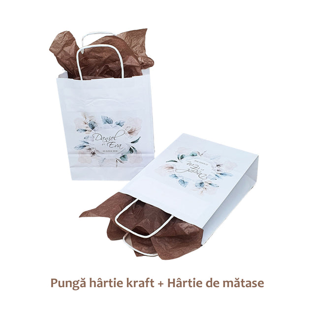 Pungi de Hârtie cu Modele de Nuntă - Model 12 18 x 22(H) x 8cm