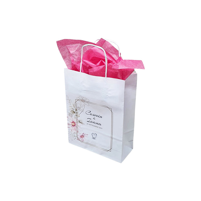 Pungi de Hârtie cu Modele de Nuntă - Model 15 18 x 22(H) x 8cm
