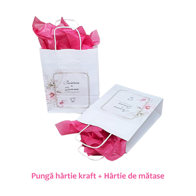 Pungi de Hârtie cu Modele de Nuntă - Model 15 18 x 22(H) x 8cm
