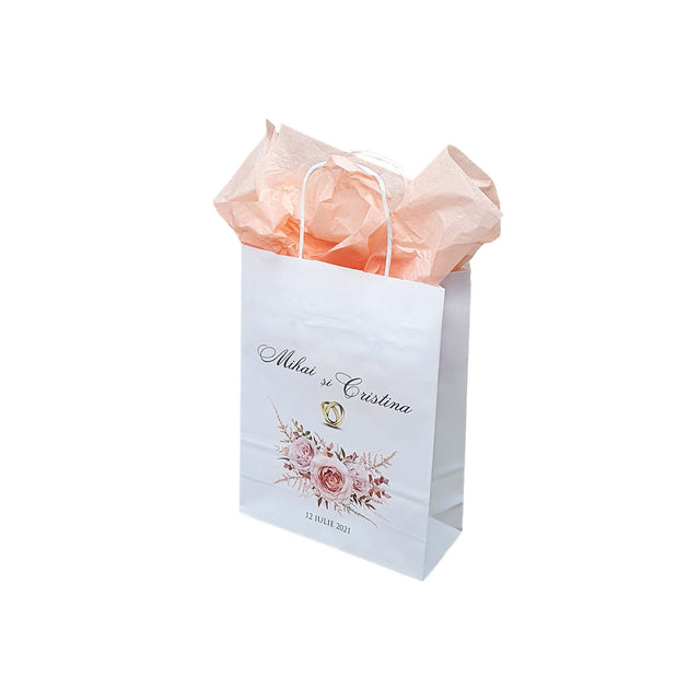 Pungi de Hârtie cu Modele de Nuntă - Model 4 18 x 22(H) x 8cm