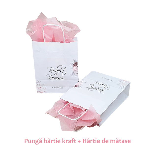 Pungi de Hârtie cu Modele de Nuntă - Model 6 18 x 22(H) x 8cm