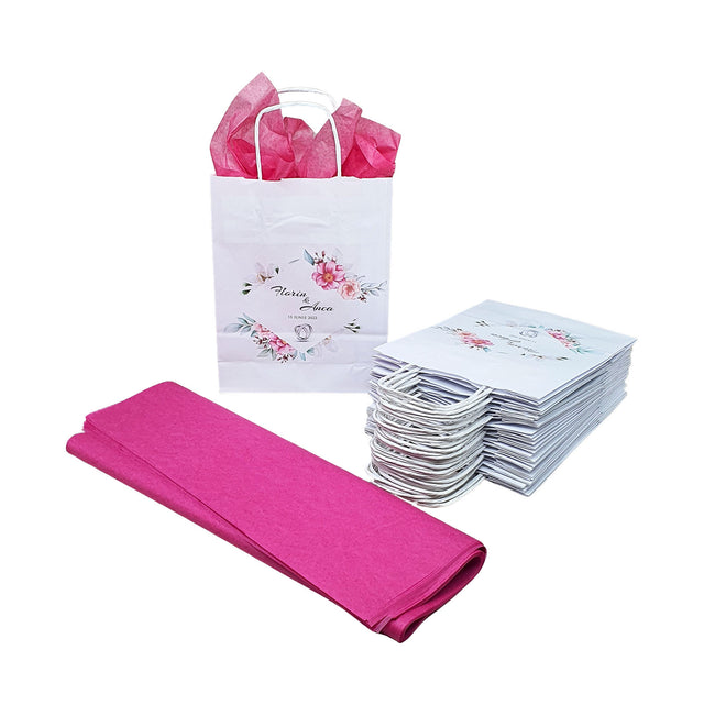 Pungi de Hârtie cu Modele de Nuntă - Model 9 18 x 22(H) x 8cm