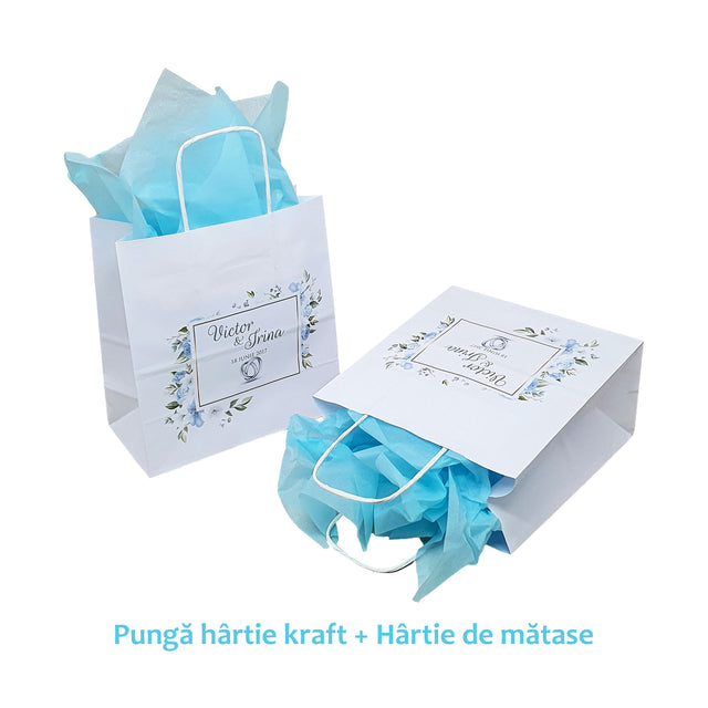 Pungi de Hârtie cu Modele de Nuntă - Model 1 20 x 21(H) x 10cm