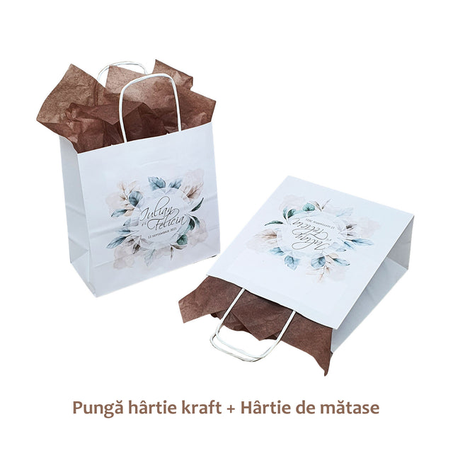 Pungi de Hârtie cu Modele de Nuntă - Model 12 20 x 21(H) x 10cm