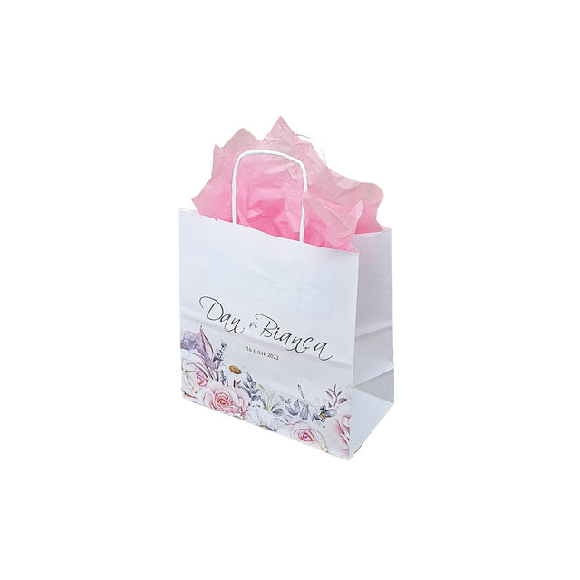 Pungi de Hârtie cu Modele de Nuntă - Model 13 20 x 21(H) x 10cm