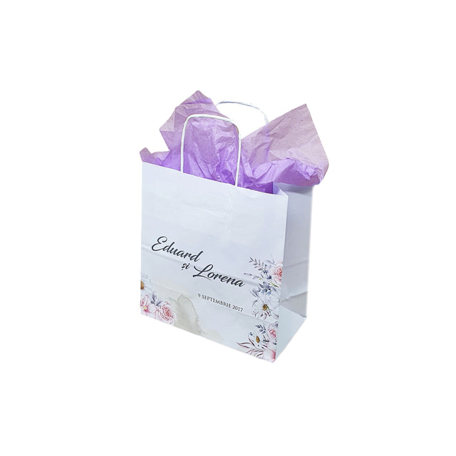Pungi de Hârtie cu Modele de Nuntă - Model 14 20 x 21(H) x 10cm