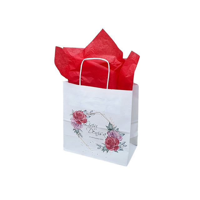 Pungi de Hârtie cu Modele de Nuntă - Model 2 20 x 21(H) x 10cm