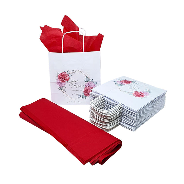 Pungi de Hârtie cu Modele de Nuntă - Model 2 20 x 21(H) x 10cm