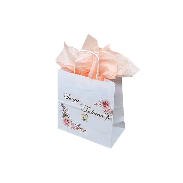 Pungi de Hârtie cu Modele de Nuntă - Model 3 20 x 21(H) x 10cm