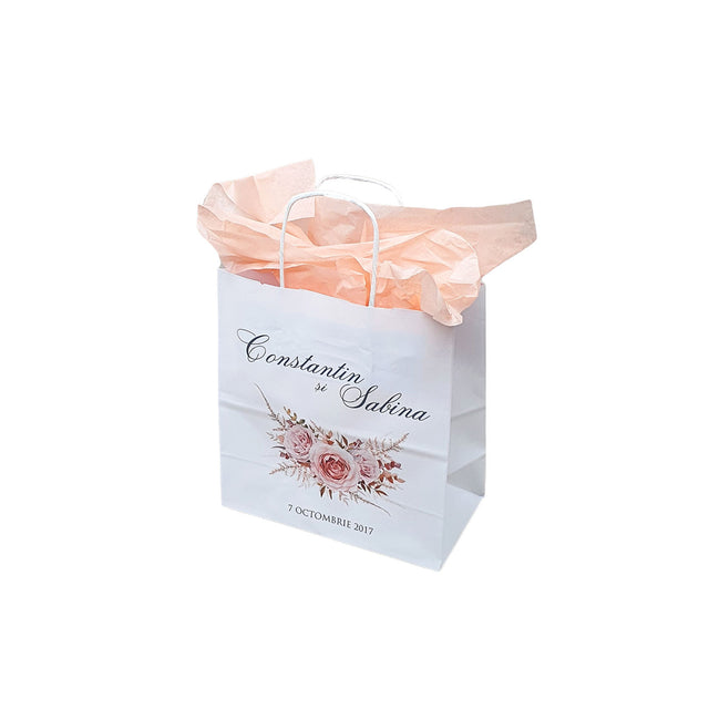 Pungi de Hârtie cu Modele de Nuntă - Model 4 20 x 21(H) x 10cm