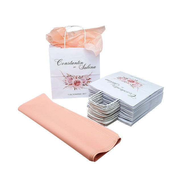 Pungi de Hârtie cu Modele de Nuntă - Model 4 20 x 21(H) x 10cm