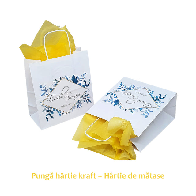 Pungi de Hârtie cu Modele de Nuntă - Model 5 20 x 21(H) x 10cm
