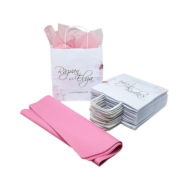 Pungi de Hârtie cu Modele de Nuntă - Model 6 20 x 21(H) x 10cm
