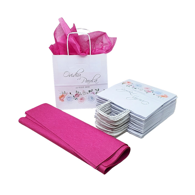 Pungi de Hârtie cu Modele de Nuntă - Model 7 20 x 21(H) x 10cm