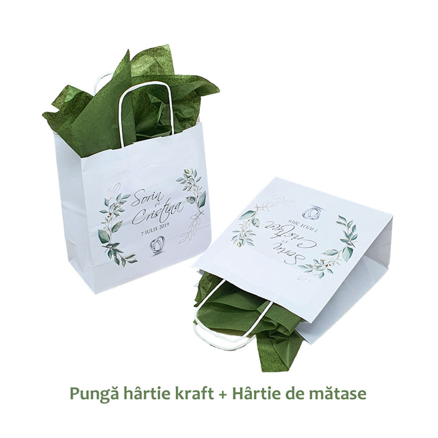 Pungi de Hârtie cu Modele de Nuntă - Model 8 20 x 21(H) x 10cm