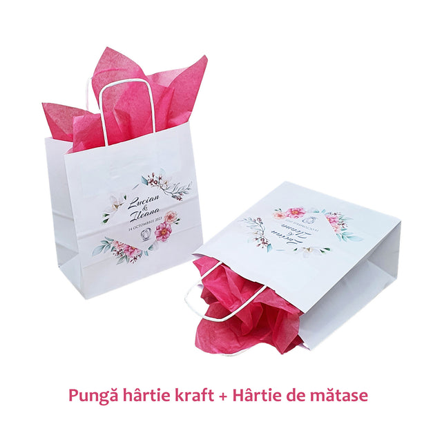 Pungi de Hârtie cu Modele de Nuntă - Model 9 20 x 21(H) x 10cm