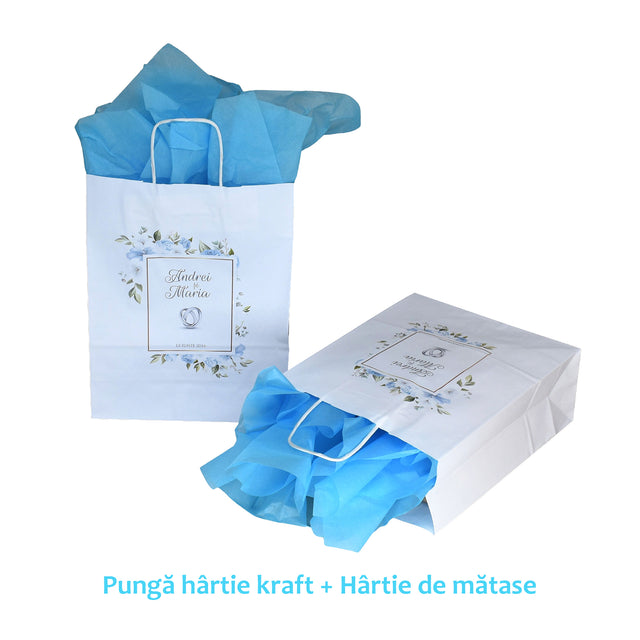 Pungi de Hârtie cu Modele de Nuntă - Model 1 22 x 31(H) x 10cm