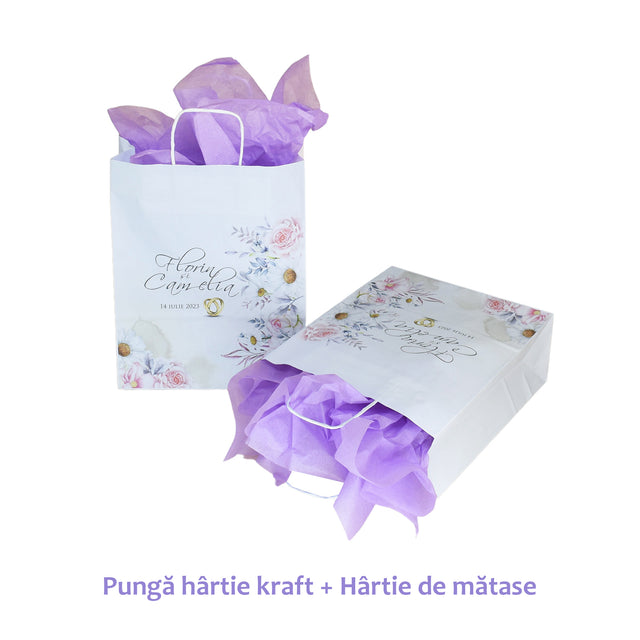 Pungi de Hârtie cu Modele de Nuntă - Model 14 22 x 31(H) x 10cm