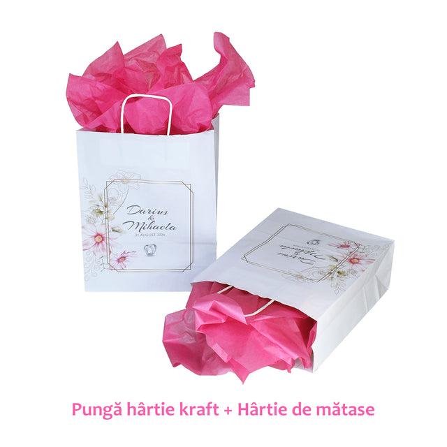 Pungi de Hârtie cu Modele de Nuntă - Model 15 22 x 31(H) x 10cm