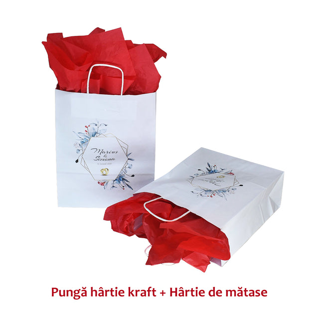 Pungi de Hârtie cu Modele de Nuntă - Model 17 22 x 31(H) x 10cm