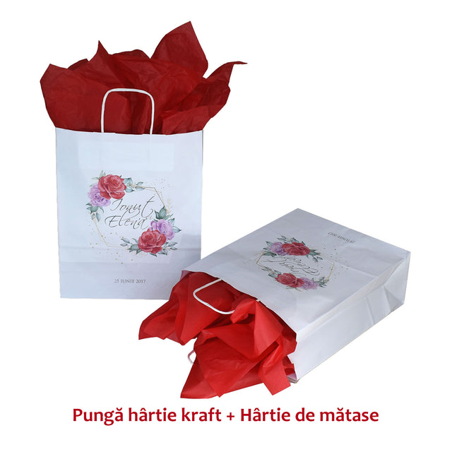 Pungi de Hârtie cu Modele de Nuntă - Model 2 22 x 31(H) x 10cm
