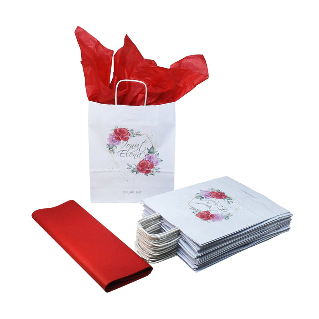 Pungi de Hârtie cu Modele de Nuntă - Model 2 22 x 31(H) x 10cm