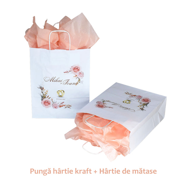 Pungi de Hârtie cu Modele de Nuntă - Model 3 22 x 31(H) x 10cm