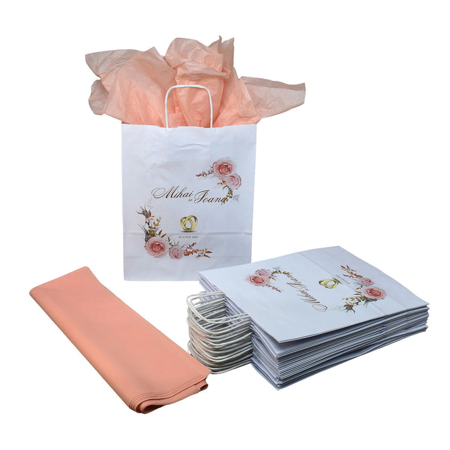Pungi de Hârtie cu Modele de Nuntă - Model 3 22 x 31(H) x 10cm