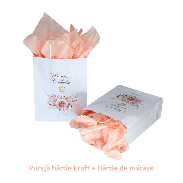 Pungi de Hârtie cu Modele de Nuntă - Model 4 22 x 31(H) x 10cm