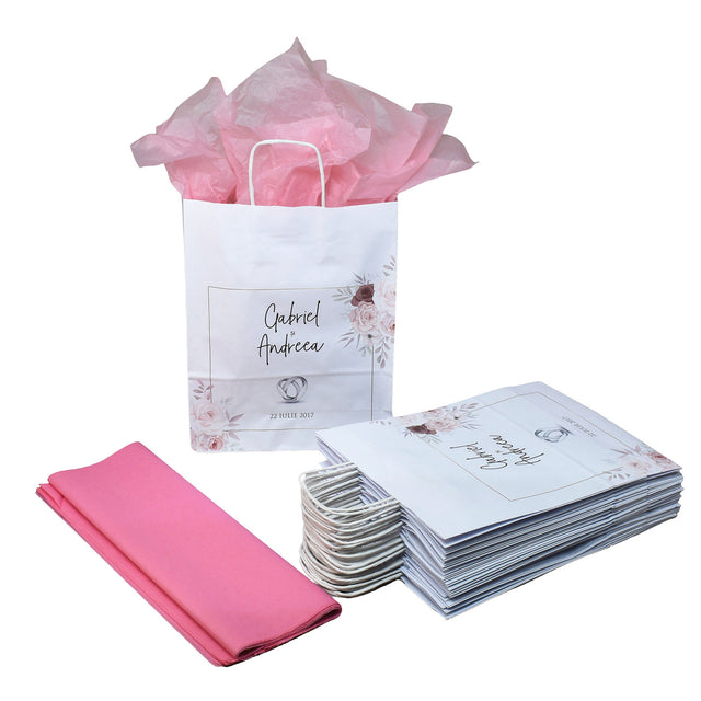 Pungi de Hârtie cu Modele de Nuntă - Model 6 22 x 31(H) x 10cm