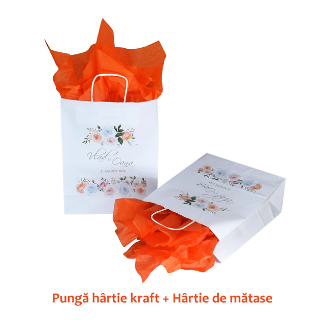Pungi de Hârtie cu Modele de Nuntă - Model 7 22 x 31(H) x 10cm