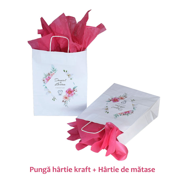 Pungi de Hârtie cu Modele de Nuntă - Model 9 22 x 31(H) x 10cm