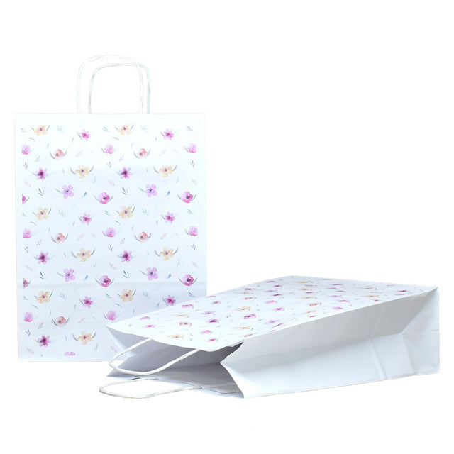 Hochwertiges Kraftpapier mit Modell 13, Blumenmuster, 24 x 31 (H) x 10 cm
