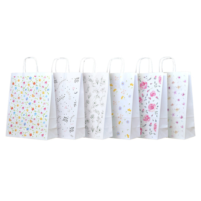 Kraft Paper Bag with Pattern 4 Floral 24 x 31(H) x 10cm